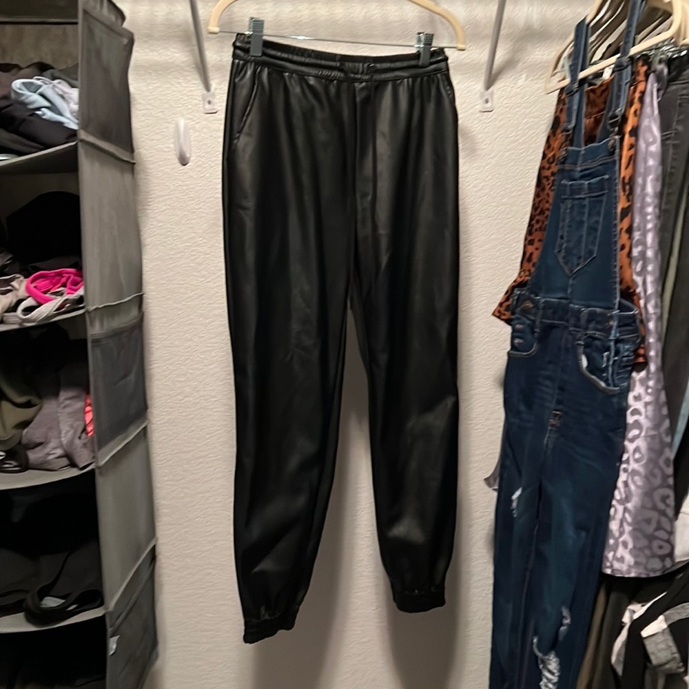 Pleather joggers